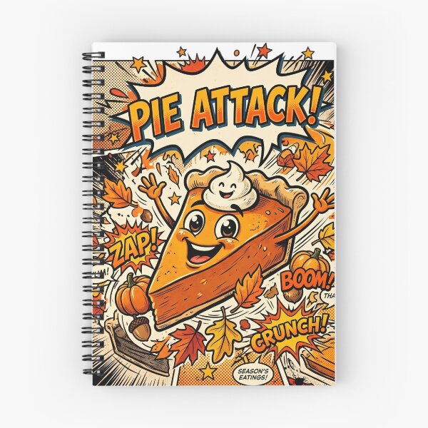 Item preview, Funny Pop Art Thanksgiving Pumpkin Pie Attack designed and sold by VibranPalette.
