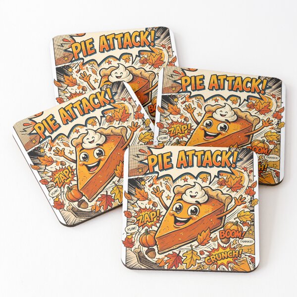 Item preview, Funny Pop Art Thanksgiving Pumpkin Pie Attack designed and sold by VibranPalette.