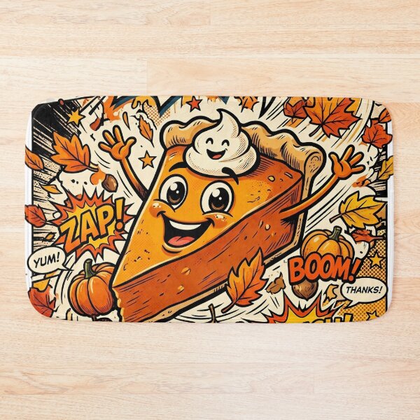 Item preview, Funny Pop Art Thanksgiving Pumpkin Pie Attack designed and sold by VibranPalette.