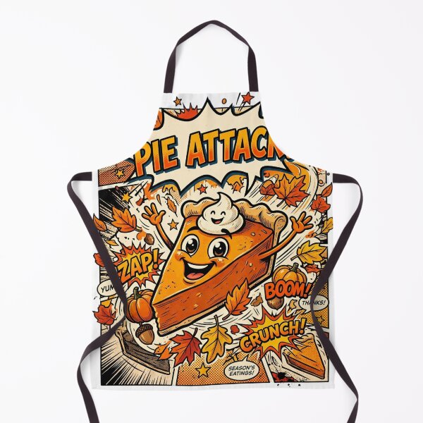 Item preview, Funny Pop Art Thanksgiving Pumpkin Pie Attack designed and sold by VibranPalette.