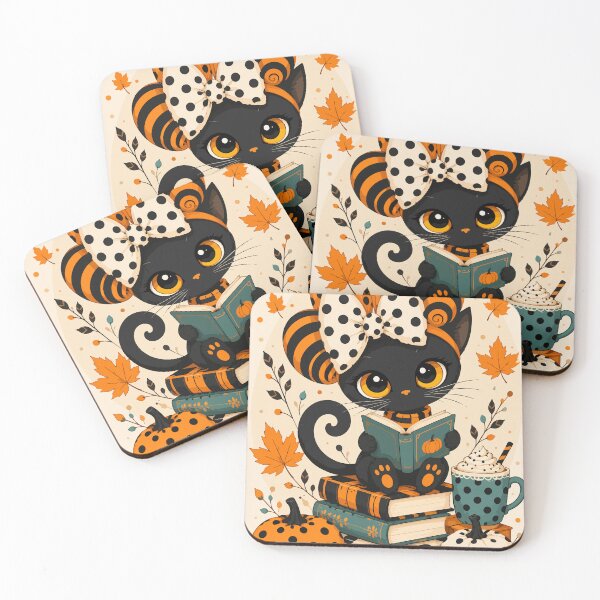Item preview, Cute Black Cat Reading – Whimsical Autumn Pumpkin Book Lover designed and sold by ArtByBoya.