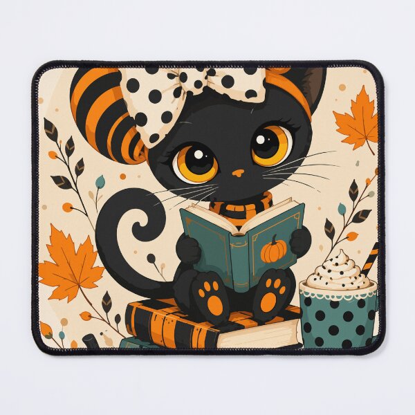 Item preview, Cute Black Cat Reading – Whimsical Autumn Pumpkin Book Lover designed and sold by ArtByBoya.