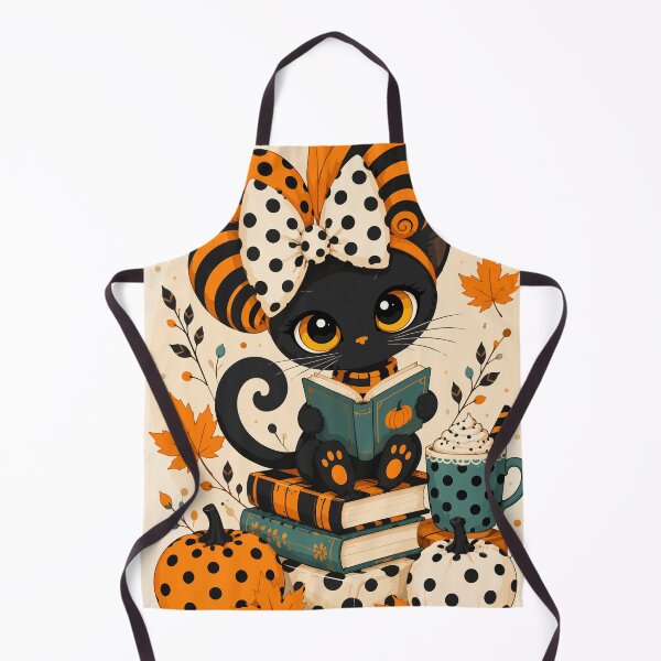 Item preview, Cute Black Cat Reading – Whimsical Autumn Pumpkin Book Lover designed and sold by ArtByBoya.
