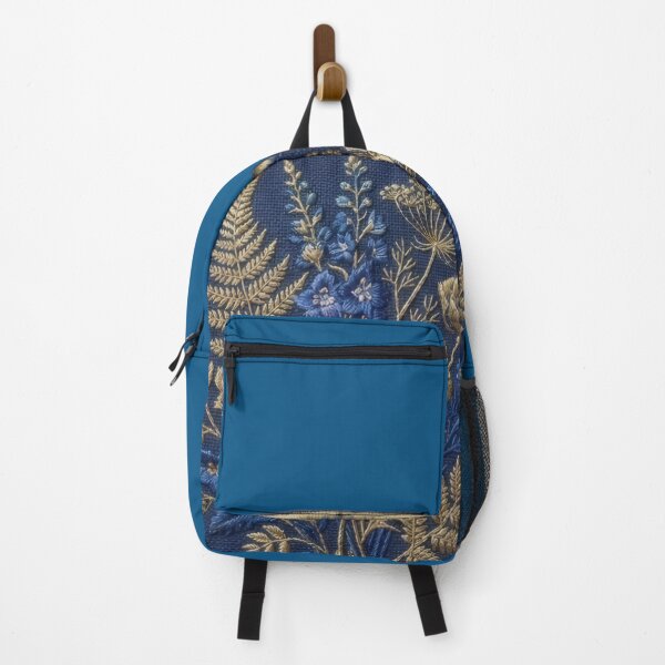 Item preview, Elegant Wildflower Botanical Gold Navy Patch Art designed and sold by Azurart2.