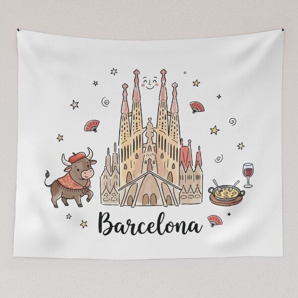 Item preview, Cute Sagrada Familia Barcelona Doodle Art designed and sold by RamyGallery.