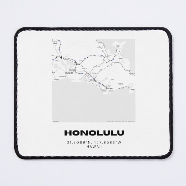 Item preview, Honolulu Hawaii Minimalist City Map | Black & White Street Map Print designed and sold by RM-Journey.