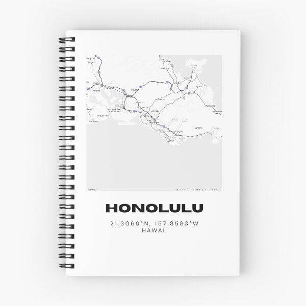 Item preview, Honolulu Hawaii Minimalist City Map | Black & White Street Map Print designed and sold by RM-Journey.