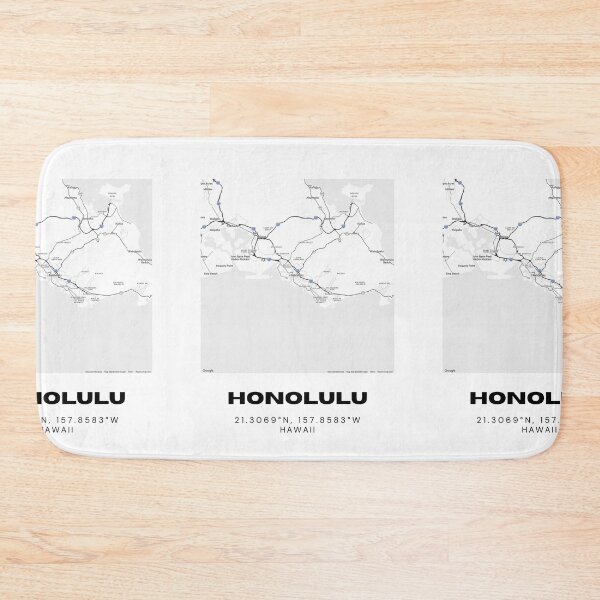 Item preview, Honolulu Hawaii Minimalist City Map | Black & White Street Map Print designed and sold by RM-Journey.