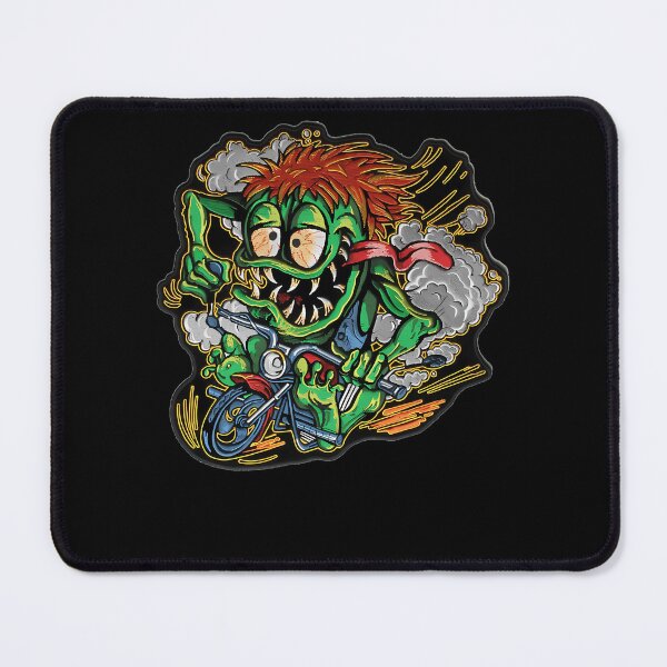 Item preview, Red Hair Monster Riding Small Motorcycle Leaving Dust Cloud designed and sold by Fatimawael.