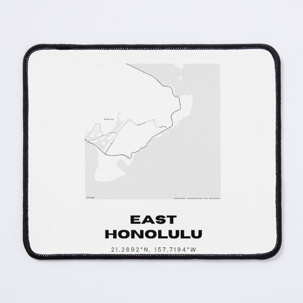 Item preview, East Honolulu Hawaii Minimalist Map | Black & White Street Map Print designed and sold by RM-Journey.