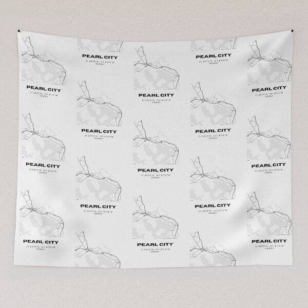 Item preview, Pearl City Hawaii Minimalist Map | Black & White Street Map Print designed and sold by RM-Journey.