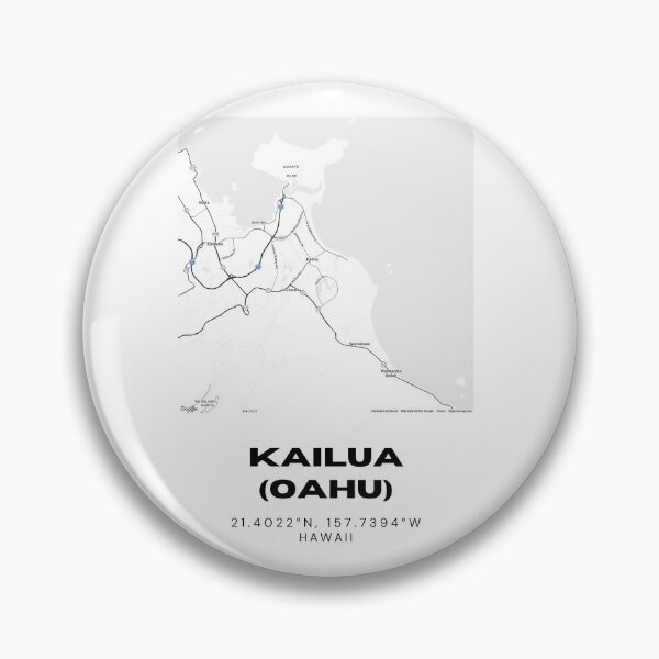 Item preview, Kailua Hawaii Minimalist City Map | Black & White Street Map Print designed and sold by RM-Journey.