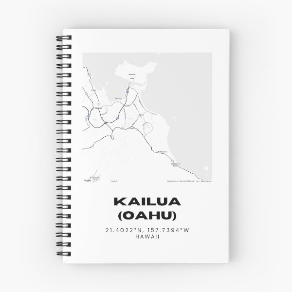 Item preview, Kailua Hawaii Minimalist City Map | Black & White Street Map Print designed and sold by RM-Journey.