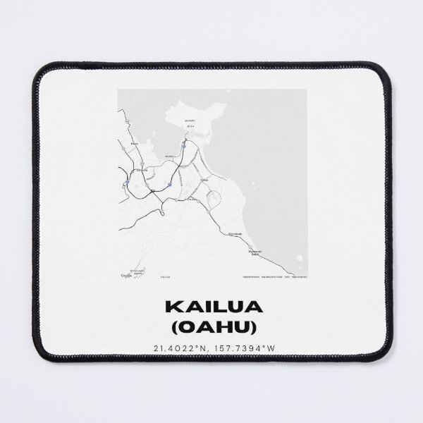 Item preview, Kailua Hawaii Minimalist City Map | Black & White Street Map Print designed and sold by RM-Journey.
