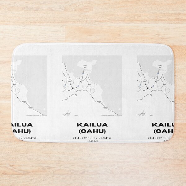 Item preview, Kailua Hawaii Minimalist City Map | Black & White Street Map Print designed and sold by RM-Journey.
