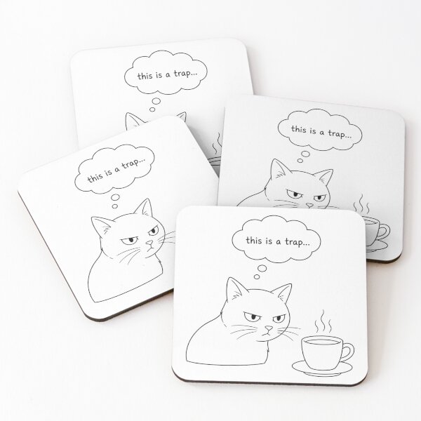 Item preview, これは罠だ…警戒猫 designed and sold by nyankojikan.