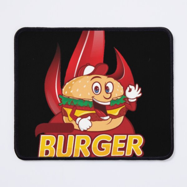 Item preview, Spicy Burger Flame Mascot - Funny Fast Food Cartoon Art designed and sold by OddySpud.apparel.