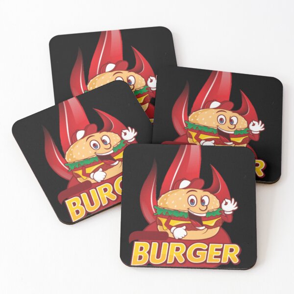 Item preview, Spicy Burger Flame Mascot - Funny Fast Food Cartoon Art designed and sold by OddySpud.apparel.