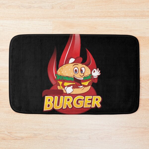 Item preview, Spicy Burger Flame Mascot - Funny Fast Food Cartoon Art designed and sold by OddySpud.apparel.
