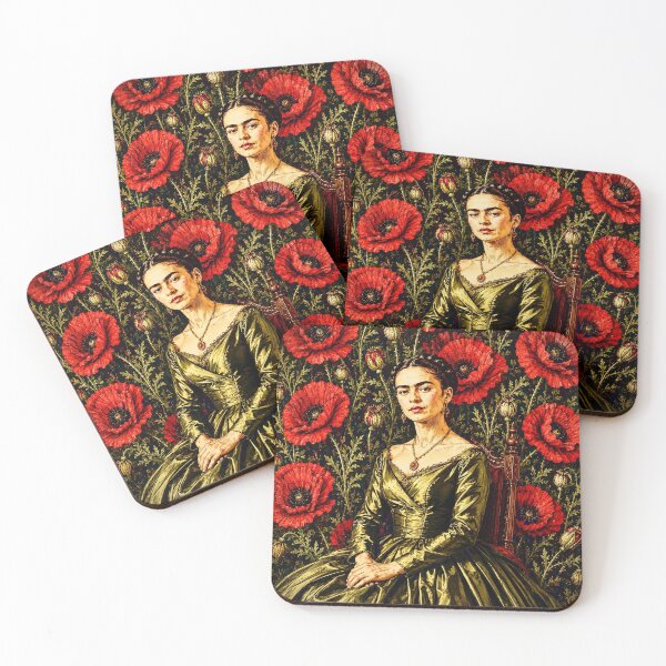 Item preview, Green Satin Dress & Poppies Frida designed and sold by reggiemercedes.