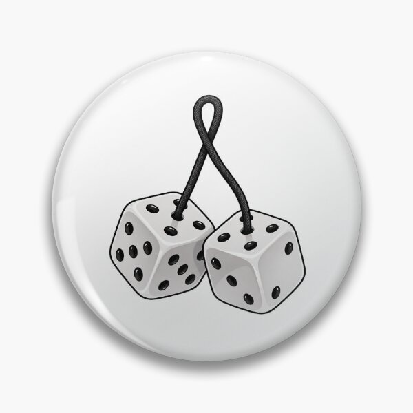 Item preview, White Fuzzy Dice Retro Gaming Car Charm designed and sold by Lunarifinds .