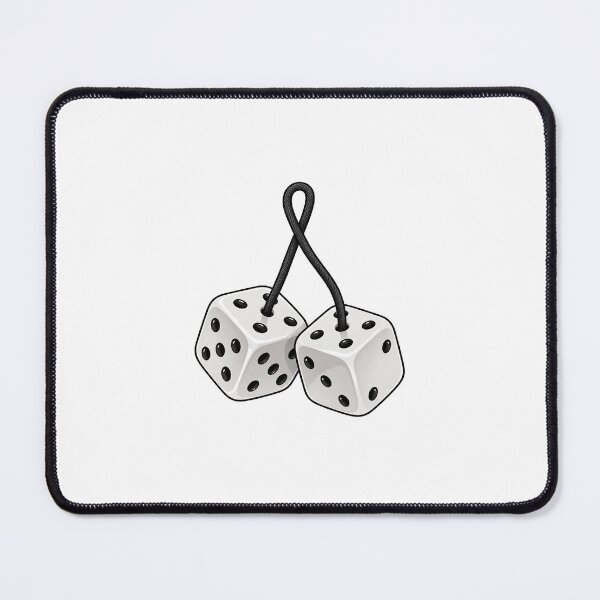 Item preview, White Fuzzy Dice Retro Gaming Car Charm designed and sold by Lunarifinds .