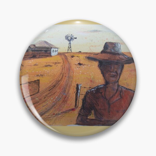 Item preview, Australian Stockman at Outback Homestead Painting designed and sold by Al Benge - NZ & Australian Art.