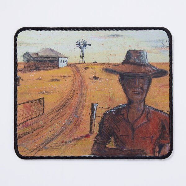 Item preview, Australian Stockman at Outback Homestead Painting designed and sold by Al Benge - NZ & Australian Art.