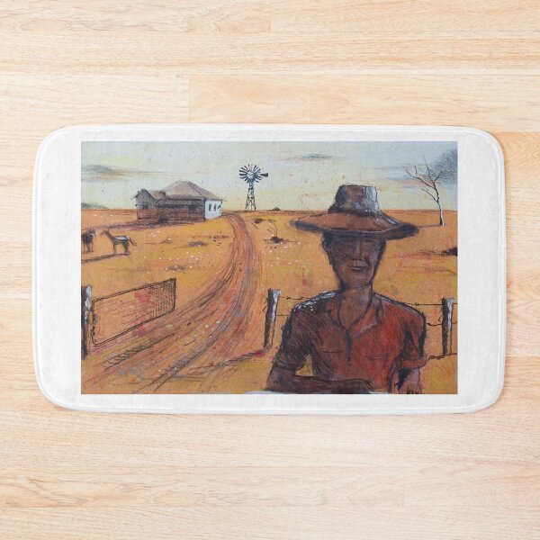 Item preview, Australian Stockman at Outback Homestead Painting designed and sold by Al Benge - NZ & Australian Art.
