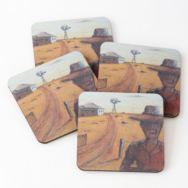Item preview, Australian Stockman at Outback Homestead Painting designed and sold by Al Benge - NZ & Australian Art.
