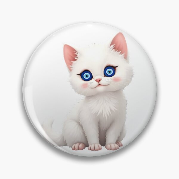 Item preview, White Cat with Evil Eye Protection Art designed and sold by WhiteLightPrint.