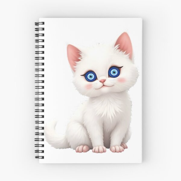Item preview, White Cat with Evil Eye Protection Art designed and sold by WhiteLightPrint.
