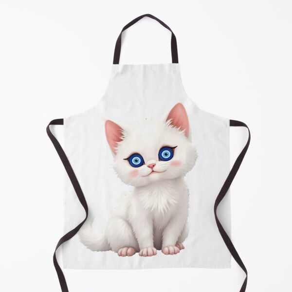 Item preview, White Cat with Evil Eye Protection Art designed and sold by WhiteLightPrint.