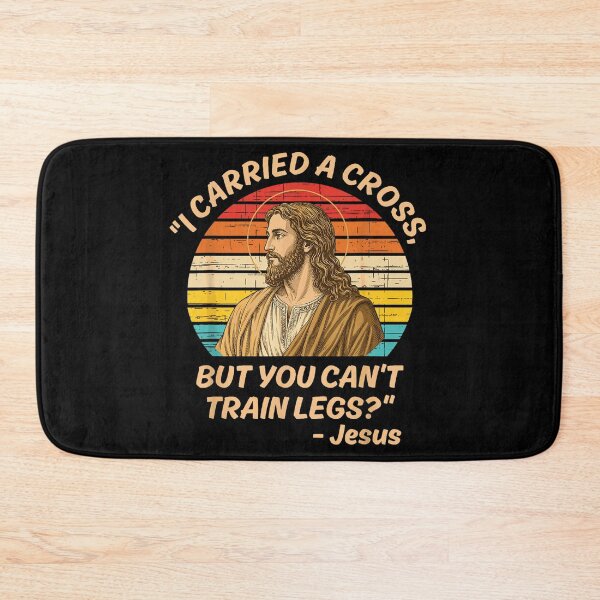 Item preview, Jesus Carried a Cross But You Can’t Train Legs – Funny Christian Gym Quote designed and sold by GoldenField41.