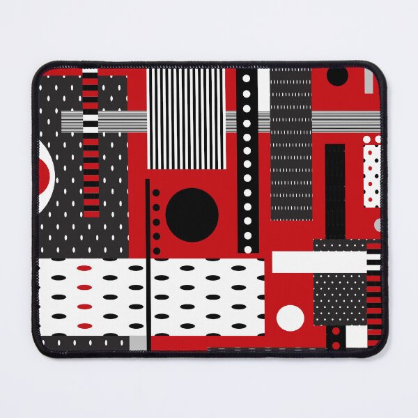 Item preview, Vibrant Modern Abstract Geometrical Shapes in Red White Black designed and sold by ABG Inspirational Art.
