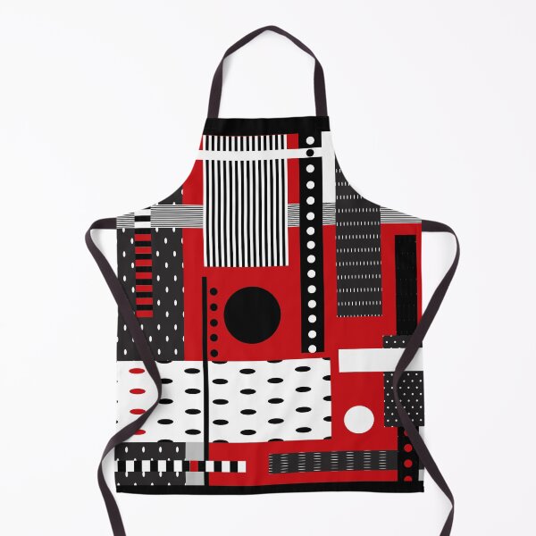 Item preview, Vibrant Modern Abstract Geometrical Shapes in Red White Black designed and sold by ABG Inspirational Art.