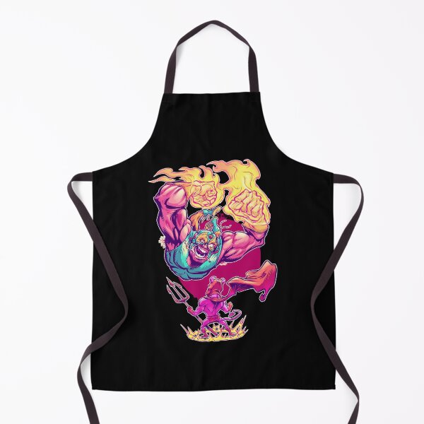 Item preview, Masked Wrestler With Flaming Fists Facing Devil designed and sold by uraestheticshop.
