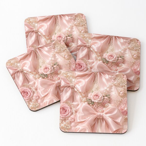 Item preview, Pink Pearl Coquette Bows designed and sold by Gold&pixels.