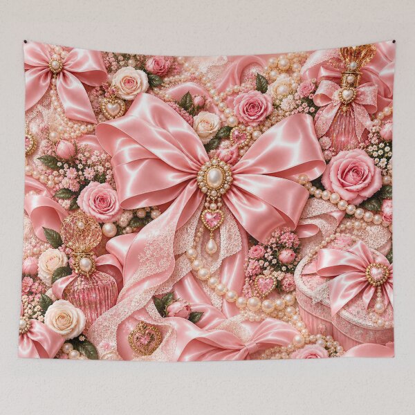 Item preview, Pink Pearl Coquette Bows designed and sold by Gold&pixels.