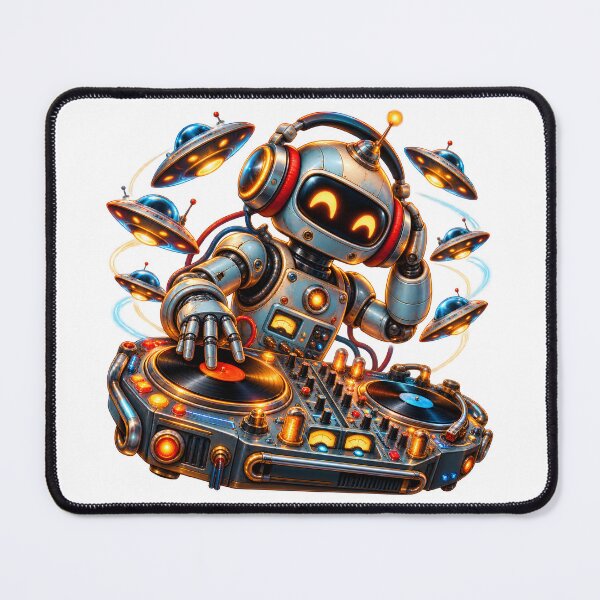 Item preview, Retro Robot DJ – Galactic Music Space Party designed and sold by builtforyou.