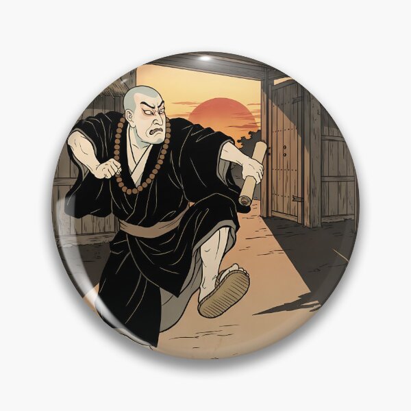 Item preview, Warrior Monk in Martial Arts Stance at Sunset designed and sold by TokyoUkiyoHouse.
