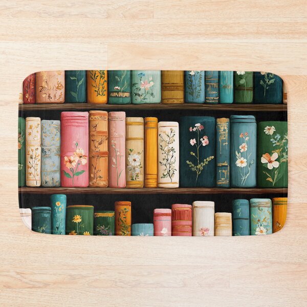 Item preview, Vintage Beautiful Books With Flowers In Wooden Bookcase designed and sold by DEC02.