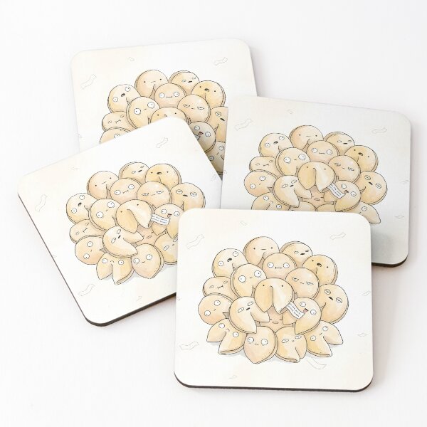 Item preview, Cute Fortune Cookies Pile Kawaii Food Illustration designed and sold by DuckOddity.