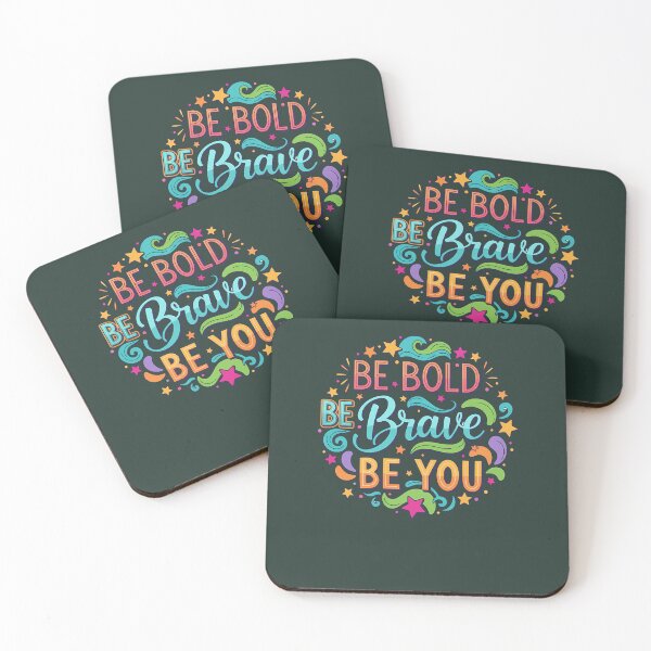 Item preview, Be Bold Be Brave Be You Inspirational Hand-Lettered Quote 624 designed and sold by CosmicCherryArt.