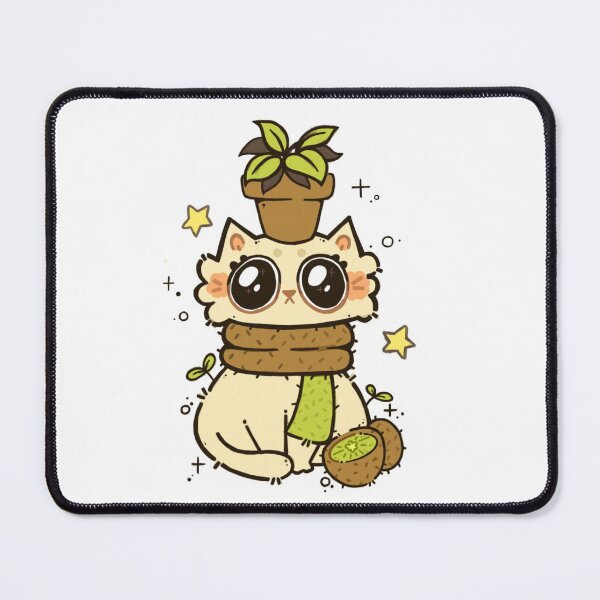 Item preview, Kawaii Kiwi Cat Plant Lover Art designed and sold by StudioAisha.