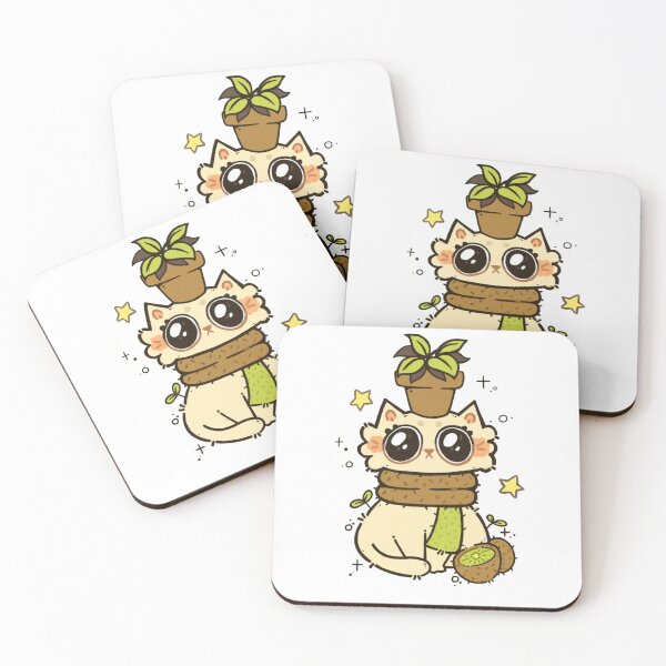 Item preview, Kawaii Kiwi Cat Plant Lover Art designed and sold by StudioAisha.