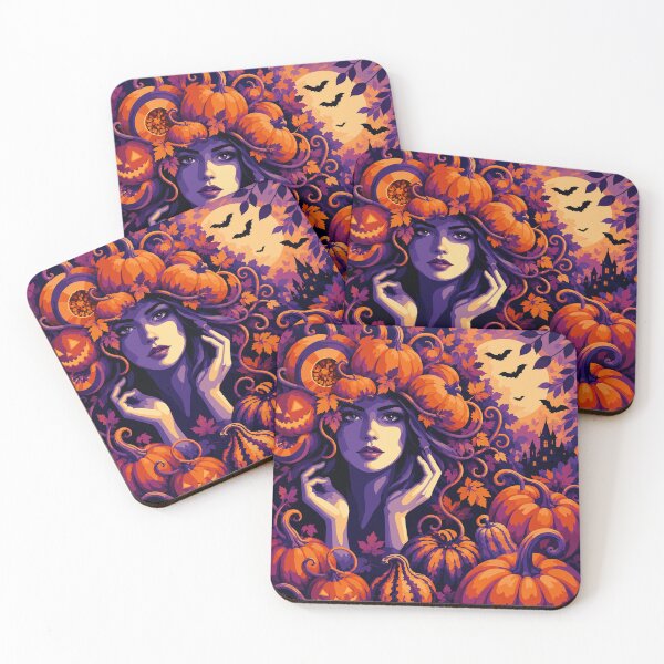Item preview, Mystical Pumpkin Queen – Gothic Halloween Witch & Pumpkin Art designed and sold by ArtByBoya.