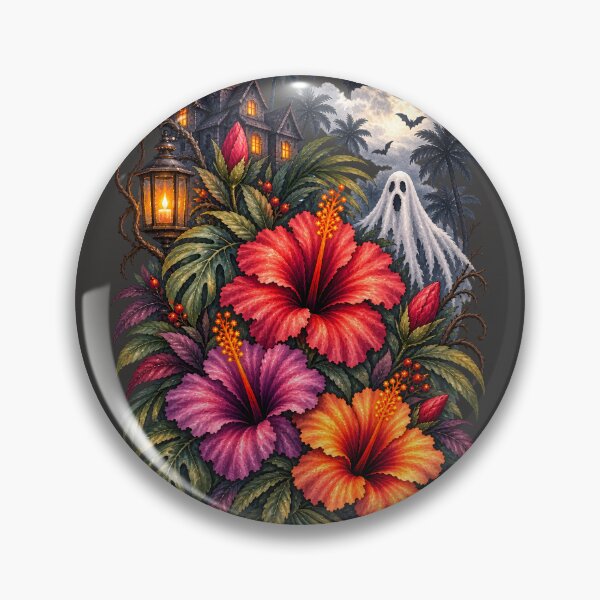 Item preview, Haunted Tropical Hibiscus | Gothic Halloween Botanical Art | Tropical Flower Illustration designed and sold by Nolmo.