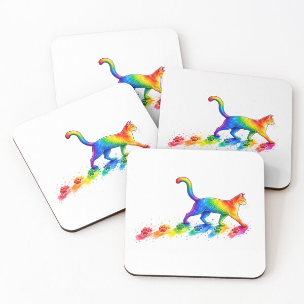 Item preview, Rainbow Paws - Gradient Walking Cat lovers gift T-shirt designed and sold by cozydrops.