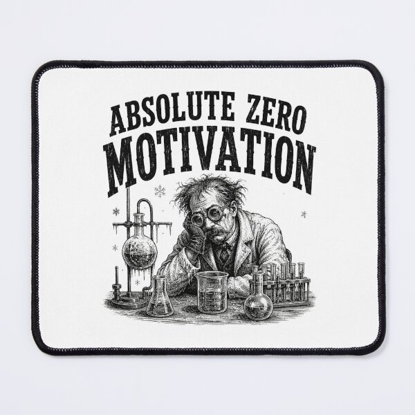 Item preview, Absolute Zero Motivation Tired Scientist Chemistry Pun designed and sold by MotionBanana Art.